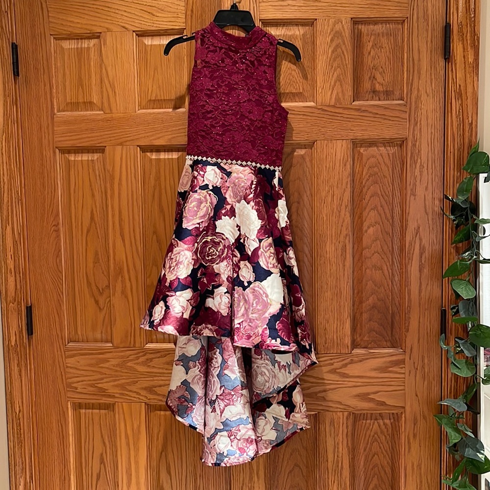 Xtraordinary Burgundy High-Low Dress Girls Size 14